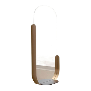 Espejo de <span class=keywords><strong>Baño</strong></span> Ovalado con Marco Dorado y Estante, Espejo de Vanidad Metálico Semienvuelto para <span class=keywords><strong>Baño</strong></span> y Decoración del Hogar, Venta al Por Mayor Directo de Fábrica - Product Image 6