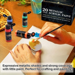 Lot de 20 bouteilles de <span class=keywords><strong>peinture</strong></span> <span class=keywords><strong>acrylique</strong></span> métallisée classique <span class=keywords><strong>dorée</strong></span> pour étudiants en art <span class=keywords><strong>Peinture</strong></span> <span class=keywords><strong>acrylique</strong></span> de haute qualité - Product Image 4
