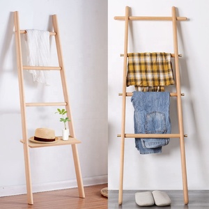 Manta de madera <span class=keywords><strong>Escalera</strong></span> Estante Estantes de madera para decoración del hogar <span class=keywords><strong>Escalera</strong></span> para mantas Toalleros de madera <span class=keywords><strong>Perchero</strong></span> - Product Image 3