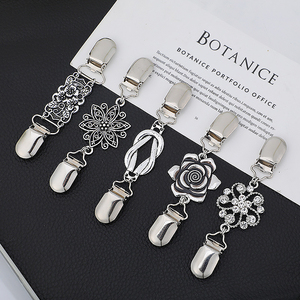 1 pièce rétro Cardigan Clip Cape châle chemise pull col canard Clip perle strass Blouse boucle vêtements décoration broche épingle - Product Image 1