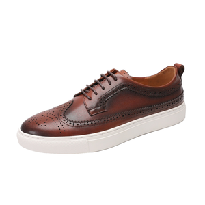 Sneakers da uomo alla moda retrò Top in pelle di vacchetta di grano e resistente <span class=keywords><strong>scarpe</strong></span> Casual rinforzate con cuciture leggere per l'estate autunnale - Product Image 1