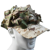Couverture de casque tactique en forme de feuille de camouflage 3D, accessoires de casque de paintball, parachutiste, chasse, filet de casque en maille, tissu