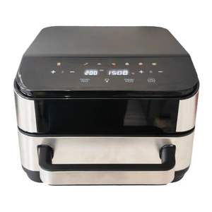 Friteuse à <span class=keywords><strong>air</strong></span> pour pizza de 4 L, double chauffage, commande manuelle, écran LED, revêtement antiadhésif PTFE, design carré, électrique, alimentée par l'énergie solaire, cuisine - Product Image 4