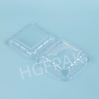 Contenedor de Plástico Transparente con Ventilación Tipo Clamshell 125B, Hecho de RPET Reciclado, para Empaque de Bayas Frescas como Arándanos y Frambuesas