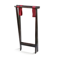 Support de plateau en bois de bouleau massif fini acajou, 31 pouces, marron
