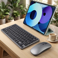 Ensemble clavier et souris sans fil COTECi à charge rapide, longue durée de vie de la batterie, double mode, pour ordinateur de bureau