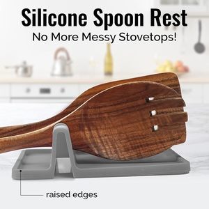 Support à ustensiles en silicone résistant à la chaleur à 4 fentes, multicolore, pour cuillères, fourchettes, spatules, antidérapant, rangement pour vaisselle - Product Image 3