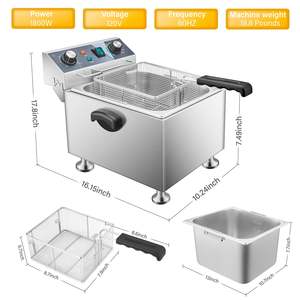 Friteuse électrique commerciale HUAZE 13L/13.7QT avec contrôle de la température et minuterie 1800W 120V pour hôtels et opérations à grande échelle - Product Image 5