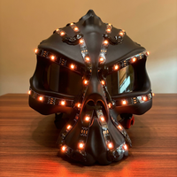 Décoration de fête d'Halloween, masque de squelette lumineux à LED multicolores avec télécommande