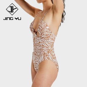 Hot Selling Beach Beaded Hollow-out Retro Swimsuit, Custom Recycled Polyester Women's One-piece Swimwear - Product Image 2