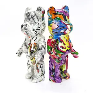 Modern sanat heykel özel el yapımı reçine el sanatları Graffiti Bearbrick 400 1000 heykeli