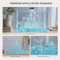 Pierres d'aquascaping bleu clair pour aquarium de bureau, décoration d'aquarium personnalisée