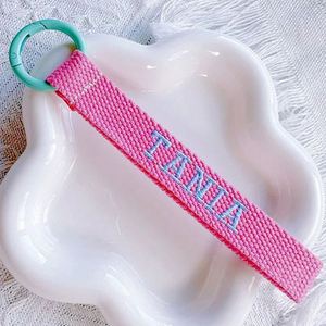 Llavero Personalizado con Diseño de Cuerda Tejida Colorida, Llavero de Lona con Gancho para Mochila, Impresión a Color - Product Image 3