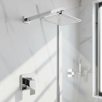 Mitigeur de douche thermostatique mural dissimulé pour baignoire, avec fonction pluie, en laiton bronze et céramique, design moderne