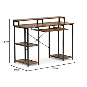 Bureau d'ordinateur moderne avec plateau pour clavier, bureau de 47 pouces avec support pour écran et étagères de rangement, poste de travail pour studio de <span class=keywords><strong>musique</strong></span> - Product Image 1