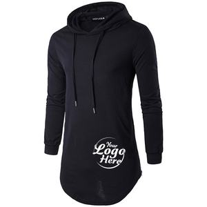 Ajuste cómodo transpirable cálido fitness camiseta hombres casual deportes manga larga Camiseta hombres con gorra slim fit - Product Image 5