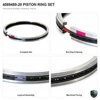 Kit de segments de piston pour révision moteur en gros 4089489-20 pour pièces de rechange de moteur marin et de générateur Cummins NT855