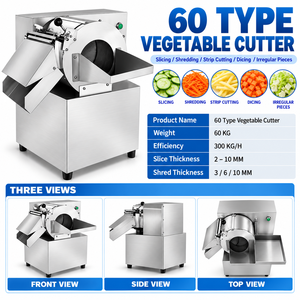 Machine à couper les légumes multifonctionnelle en acier inoxydable de qualité commerciale, 300 kg/h, pour trancher, râper et couper en dés les pommes de terre, cuisine de restaurant - Product Image 3