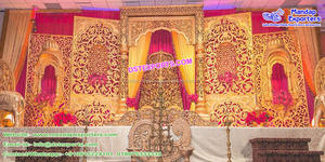 การต้อนรับงานแต่งงานเวทีแผงไฟเบอร์คอลเลกชันออกแบบแผงไฟเบอร์แกะสลักฉากหลังเวทีฝันงานแต่งงานเหตุการณ์แผงไฟเบอร์ - Product Image 4