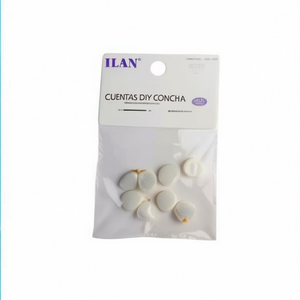 Perline di conchiglia Ilan da 10 mm, colore naturale, per creazione di gioielli fai da te, 8 pezzi - Product Image 1