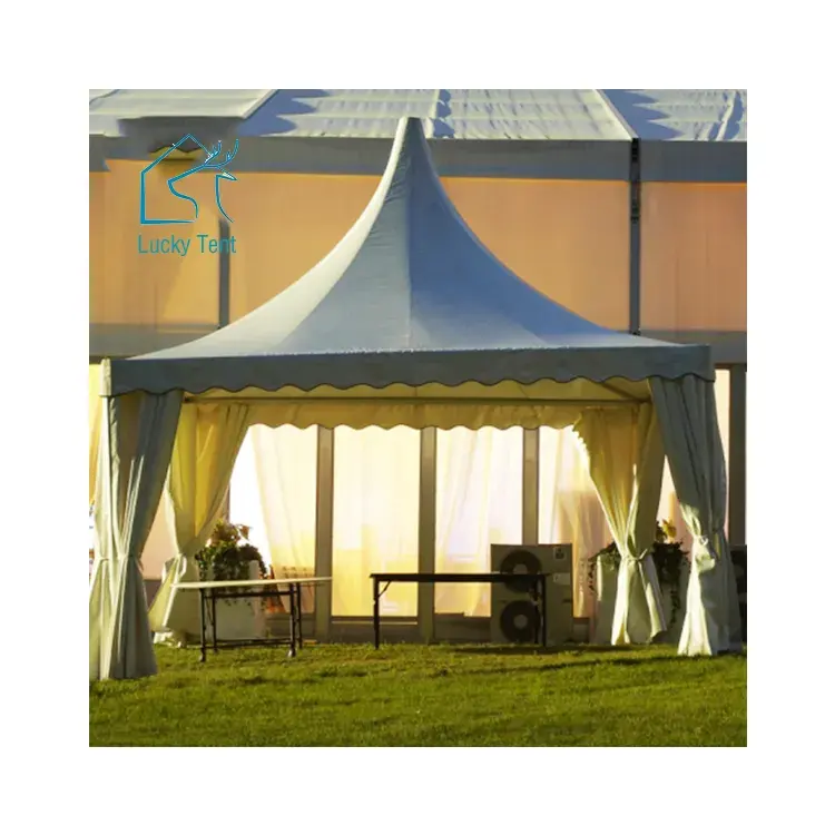 Luxe Feest Evenement Tent Fabrikant Groothandel 5X5M Pagode Tent Met Voering Gordijnen