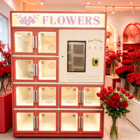 Distributeur automatique de fleurs de qualité supérieure avec double porte vitrée et système de paiement numérique