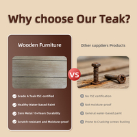 Table d'appoint extérieure en teck massif, résistante aux intempéries, légère, pour hôtel, terrasse, balcon, jardin, accessoire de salon