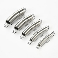 Fermoirs baïonnette incurvés en acier inoxydable 2/3/4/5/6MM, embouts de cordon en cuir à clipser pour bracelets, colliers, boucles et fabrication de bijoux