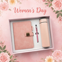 Coffret Cadeau Carnet de Notes Professionnel Format A5 en PU à Motif Floral avec Tasse Thermos et Stylo pour la Journée de la Femme