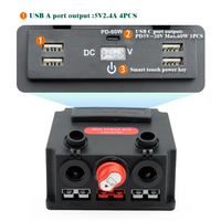 Boîtier de distribution d'alimentation 12V/24V Mini Hub avec interrupteur de coupure de batterie pour prise Anderson 50A, station de charge rapide