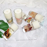 Großhandel verifizierte farbige super hohe Dichte natürliche Soja duftenden Glas Gelee Wachs Kerze Bio-Gelee Kerze mit Blumen Rose