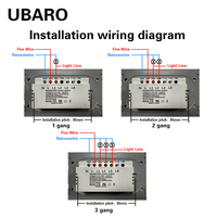 Interrupteur intelligent WiFi UBARO 1 voie avec panneau tactile en ABS et cadre métallique, nécessite un fil neutre, compatible Alexa, Google Home et application Smart Life