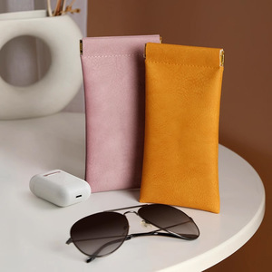 Étui à lunettes rectangulaire en tissu, sac de rangement portable pour lunettes de soleil, étui pour femme, ambre orange, rose millennial, bleu poussière, olive - Product Image 1