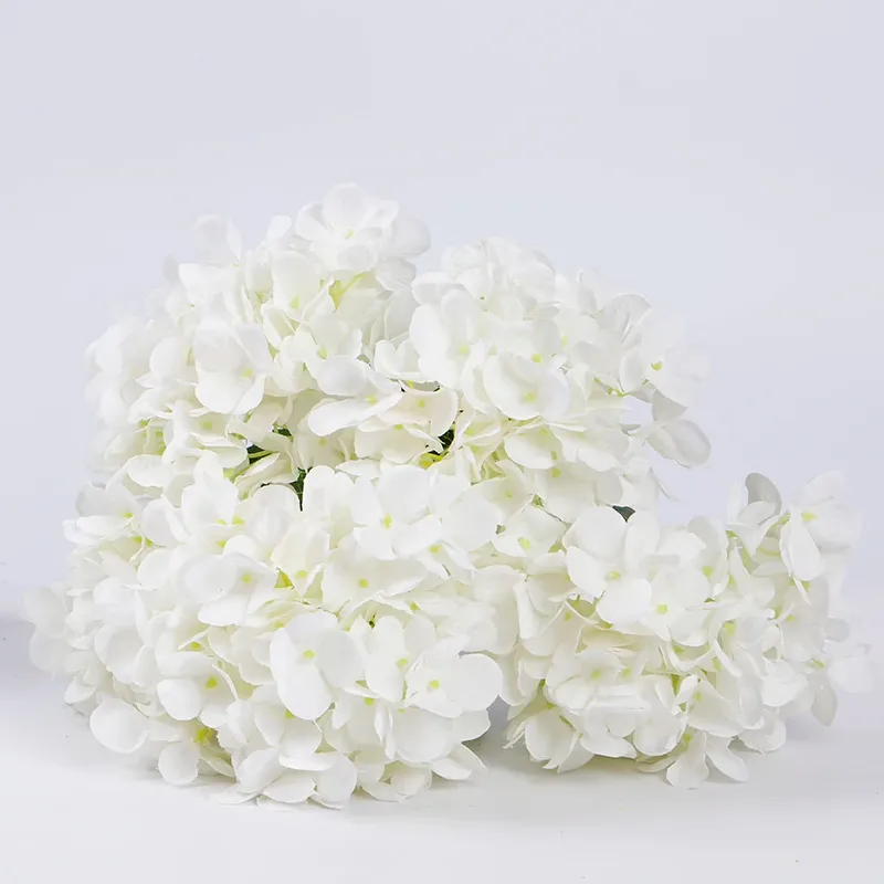 ช่อดอกไม้ดอกไฮเดรนเยีย96ชิ้นดอกไม้ผ้าไหมที่มีก้านสำหรับงานแต่งงานที่บ้านของตกแต่งโต๊ะ