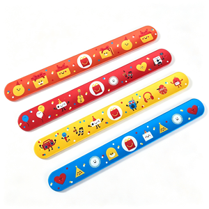 Bracelet claquant en silicone personnalisé avec logo imprimé, motif dessin animé, pour enfants, cadeaux promotionnels, fêtes d'anniversaire - Product Image 3