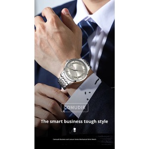 Reloj Mecánico de Imitación de Acrílico y Acero Inoxidable Totalmente Automático para Hombre, Resistente al Agua 30M, Luminoso, con Doble Calendario, Moderno - Product Image 6