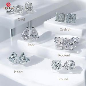 עגילי יהלום מעבדה מוסמכים על ידי IGI, זהב 14K/18K, 0.5 קראט-5 קראט, עגילי יהלום סוליטר לנשים וגברים - Product Image 2