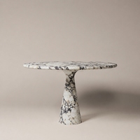 Table à manger ronde de style nordique, table à manger moderne de luxe en marbre italien Calacatta Violar pour hôtel, restaurant, mobilier