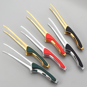 Pinzas para barbacoa de acero inoxidable 430, estilo coreano, para cocina de hotel y uso doméstico, pinzas brillantes para carne. - Product Image 1