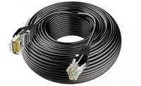 Jaket hitam putih Cat5e UTP kabel Patch 23awg FTP & kabel serat SFTP dengan RJ45 konektor RJ5 kabel Patch