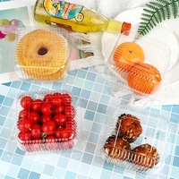 Wegwerp clamshell transparante rechthoekige plastic doos voor cake, sandwich, sushi verpakking, aanpasbaar met logo/grafisch ontwerp