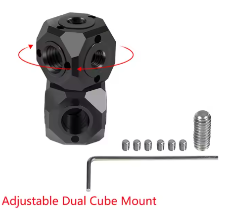 Adjustable Dual Cube Mount Black