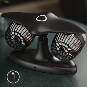 Exclusivité TIKTOK Ventilateur de Refroidissement en Forme d'Avion Ventilateurs de Bureau Brevetés Style Populaire en Plastique Durable pour Utilisation en Voiture, en Extérieur et au Garage - Product Image 2