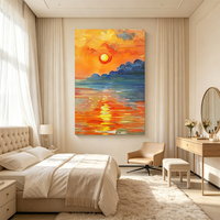 Tableau à l'huile paysage marin abstrait impressionniste peint à la main, art mural texturé pour maison et hôtel