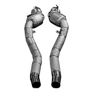 ท่อไอเสียแบบ Vortex Heat Shield Downpipe สำหรับ Ferrari 812 Superfast GTS F12 Berlinetta ท่อไอเสียเทอร์โบประสิทธิภาพสูง - Product Image 1