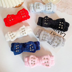 <span class=keywords><strong>Headband</strong></span> Với Thanh Lịch Pha Lê Kim Cương Trang Điểm Trên Khuôn Mặt Mỹ Phẩm Bowknot Tóc Mặt Rửa Spa Yoga Tắm Có Thể Điều Chỉnh Đàn Hồi Tóc Ban Nhạc - Product Image 1
