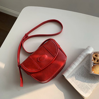 Bolso Retro Coreano de PU, Nueva Textura, Moderno, Versátil, para Uso Diario, Invierno, Otoño, Verano, Impermeable, Portátil, de un Solo Hombro