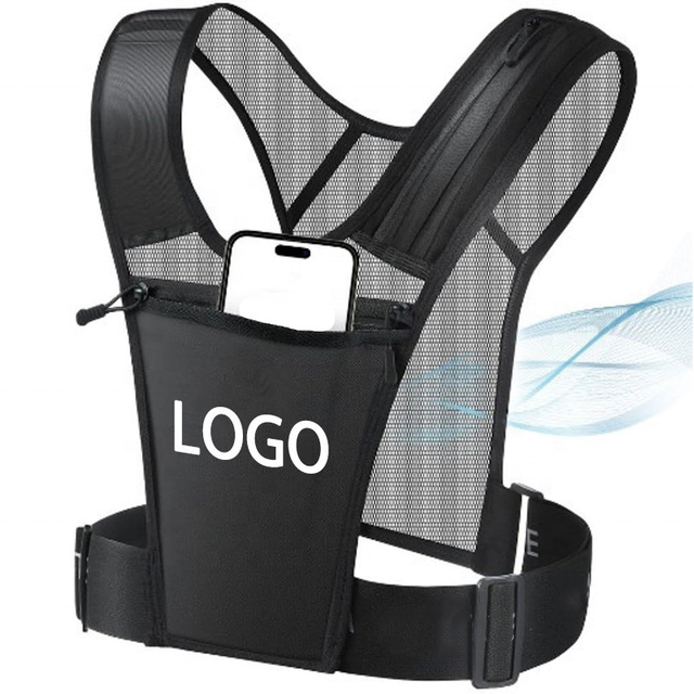 Custom Reflective Running Backpack Running Hydration Vest Phone Holder With Bottle Holder