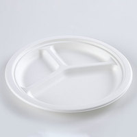10 POUCES Pâte De Canne À Sucre Flip-Top PLAQUE Prix Avorable Conteneurs Alimentaires À Emporter Matériel De Bagasse Durable pour Les Déjeuners