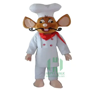Ilha feliz rato popular mestre chefe traje loja cartoon costume mascote trajes para o desempenho